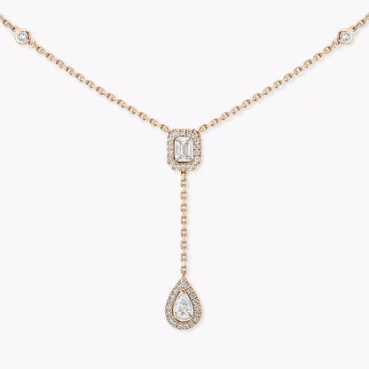 [Avelora]SUGAR CUBE & TEARDROP FULL PAVÉ NECKLACE
