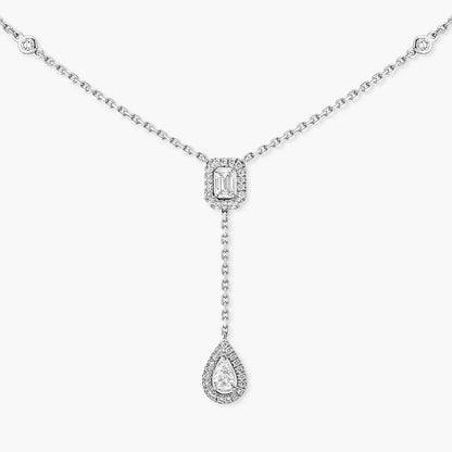 [Avelora]SUGAR CUBE & TEARDROP FULL PAVÉ NECKLACE