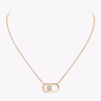 [Avelora]LARGE MOVE PENDANT SINGLE DIAMOND NECKLACE