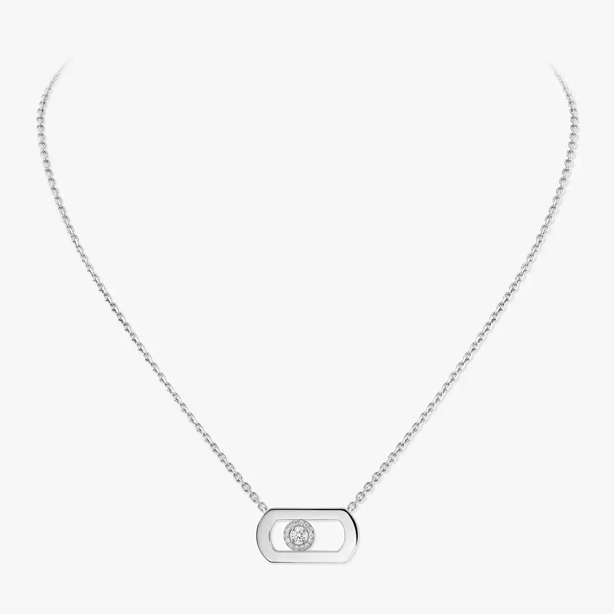 [Avelora]LARGE MOVE PENDANT SINGLE DIAMOND NECKLACE
