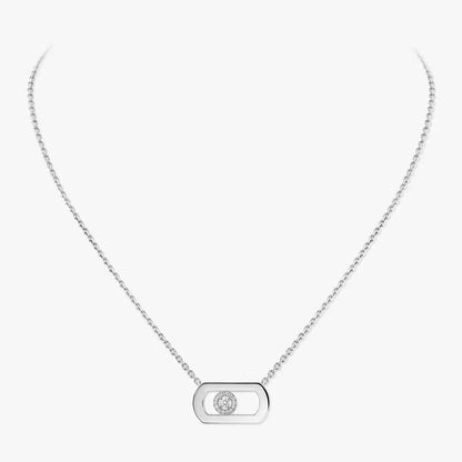 [Avelora]LARGE MOVE PENDANT SINGLE DIAMOND NECKLACE