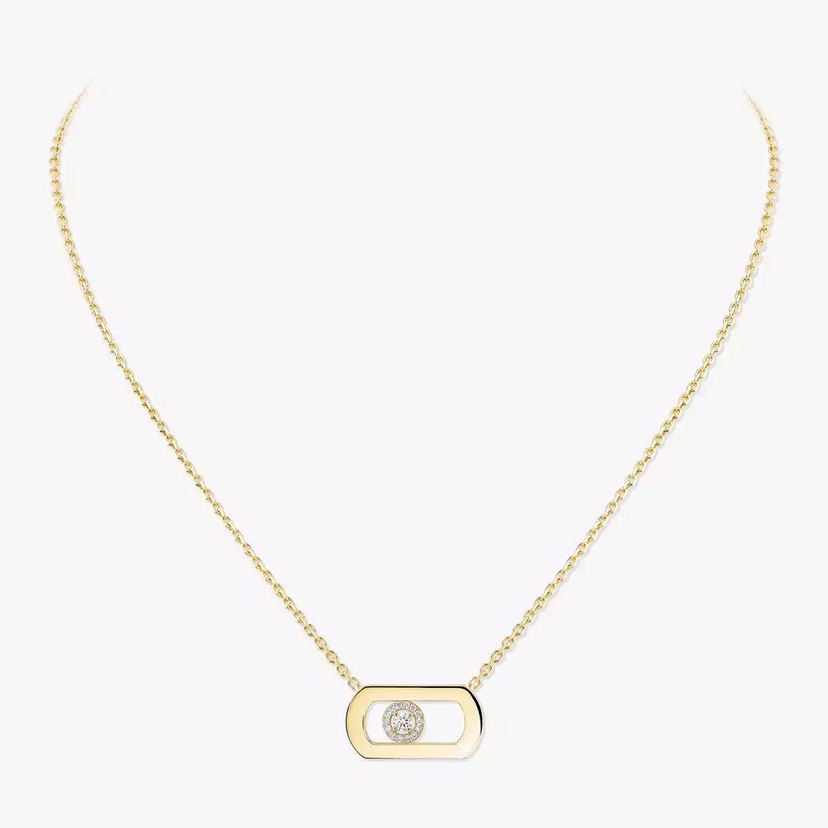 [Avelora]LARGE MOVE PENDANT SINGLE DIAMOND NECKLACE