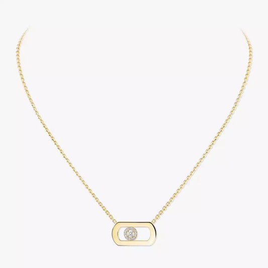 [Avelora]LARGE MOVE PENDANT SINGLE DIAMOND NECKLACE
