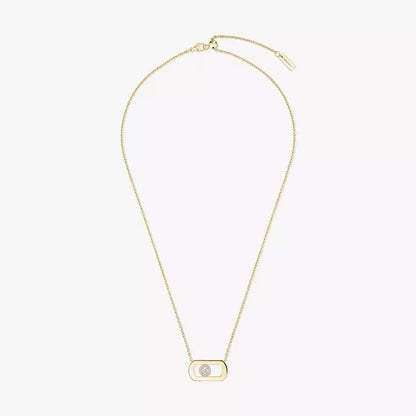 [Avelora]LARGE MOVE PENDANT SINGLE DIAMOND NECKLACE