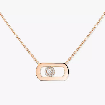 [Avelora]LARGE MOVE PENDANT SINGLE DIAMOND NECKLACE