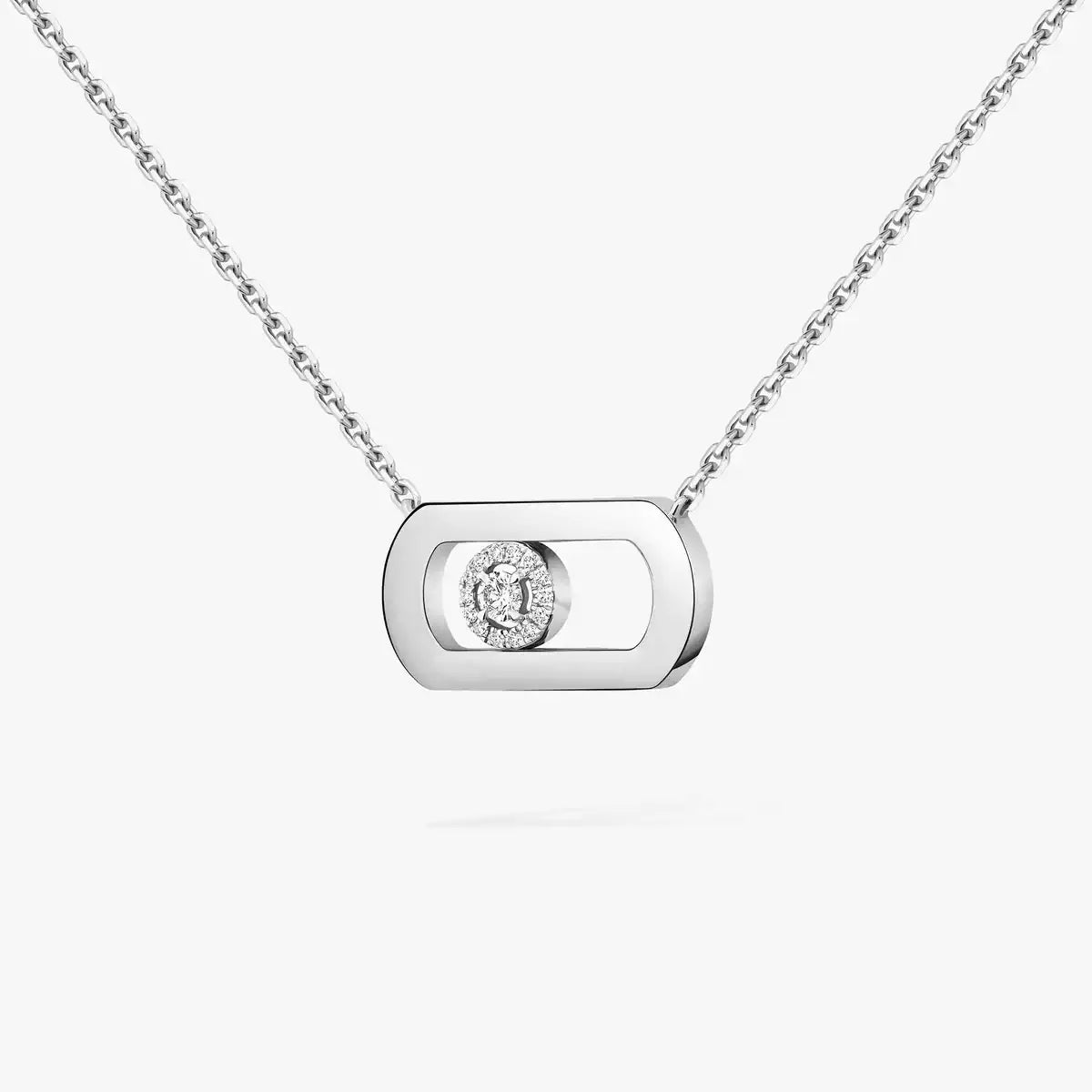 [Avelora]LARGE MOVE PENDANT SINGLE DIAMOND NECKLACE