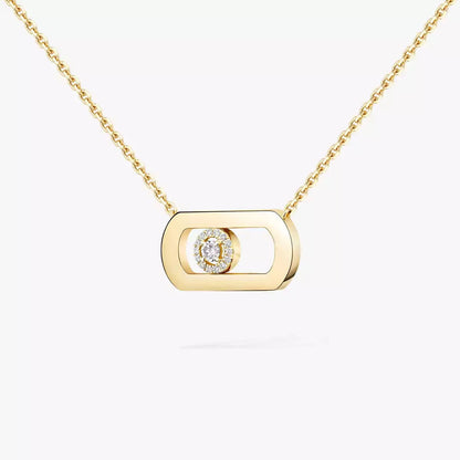 [Avelora]LARGE MOVE PENDANT SINGLE DIAMOND NECKLACE
