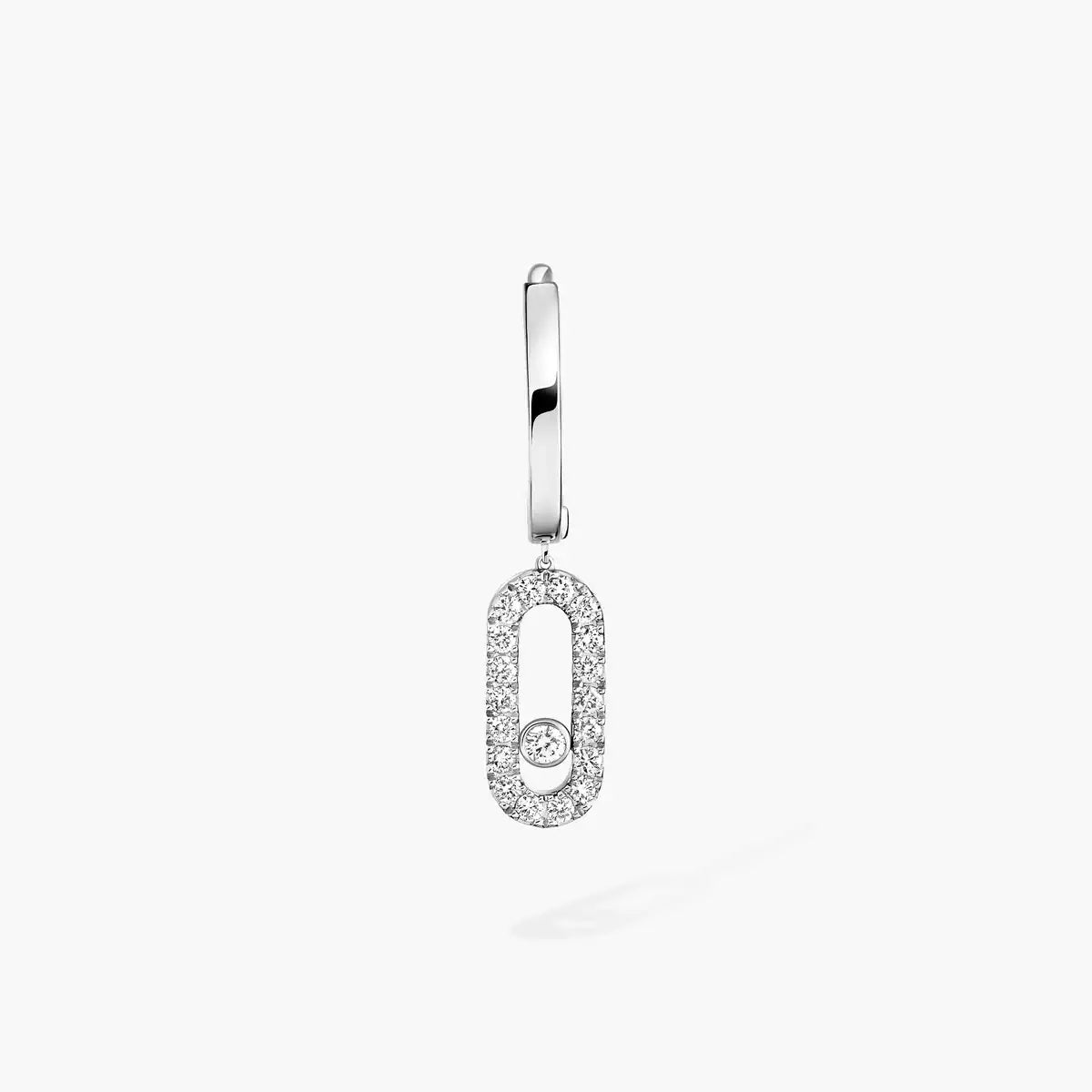 [Avelora]MOVE UNO SINGLE DIAMOND HOOP EARRINGS