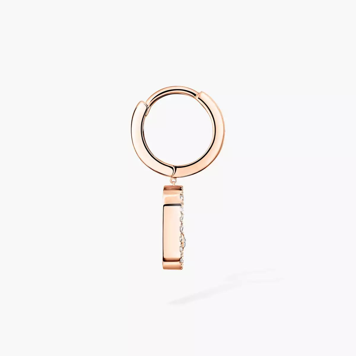 [Avelora]MOVE UNO SINGLE DIAMOND HOOP EARRINGS
