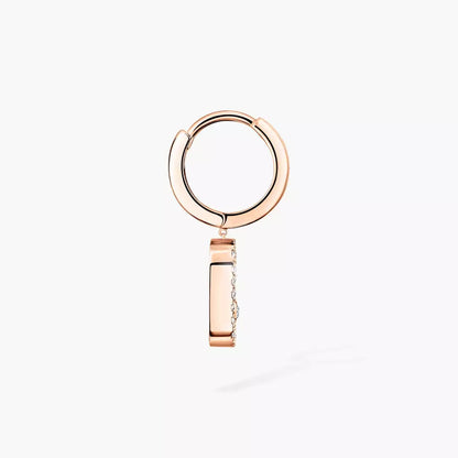 [Avelora]MOVE UNO SINGLE DIAMOND HOOP EARRINGS