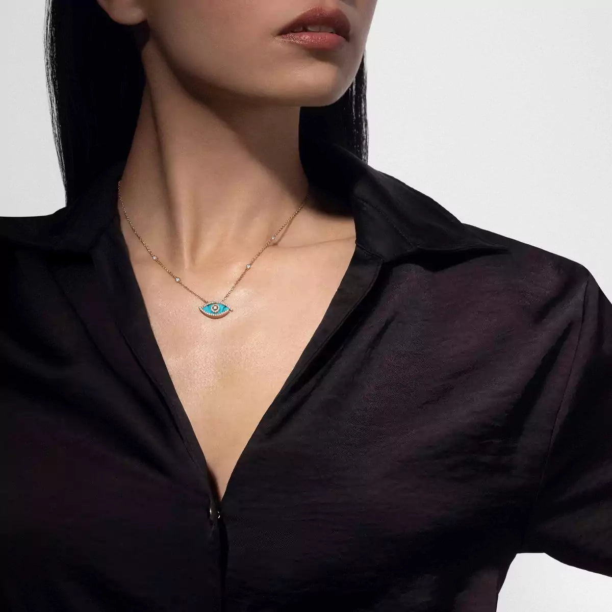 [Avelora]LUCKY EYE DIAMOND NECKLACE