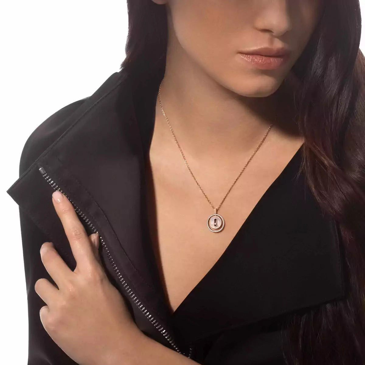 [Avelora]LUCKY MOVE DIAMOND NECKLACE