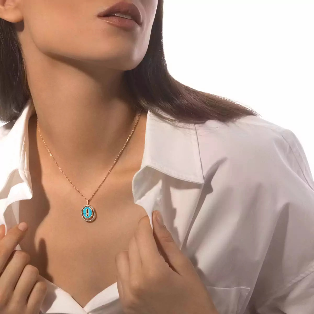 [Avelora]LUCKY MOVE DIAMOND NECKLACE