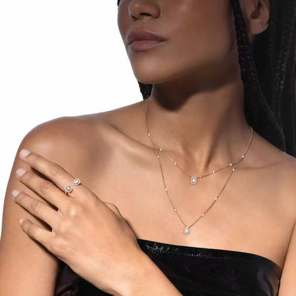 [Avelora]MY TWIN 2-ROW DIAMOND NECKLACE