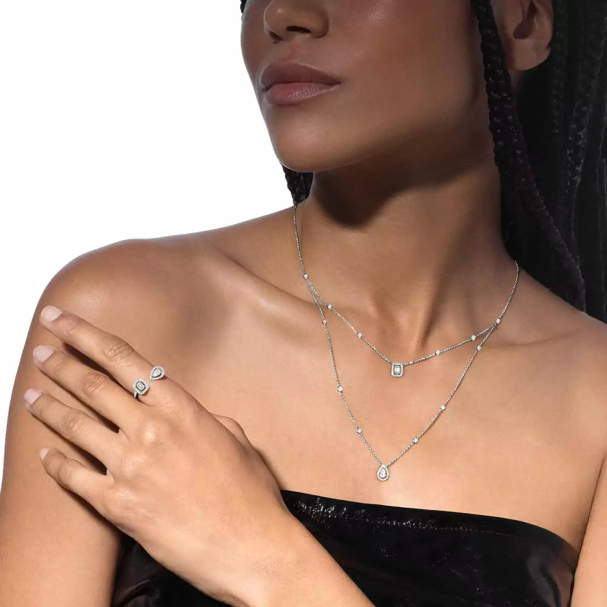 [Avelora]MY TWIN 2-ROW DIAMOND NECKLACE