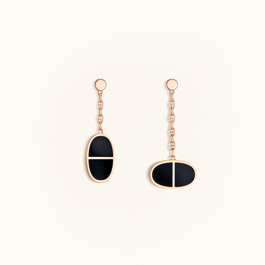 [Avelora]CHAINE VERSO BLACK CERAMIC EARRINGS