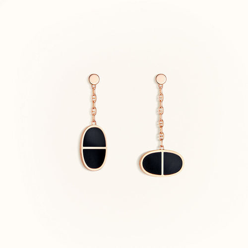[Avelora]CHAINE VERSO BLACK CERAMIC EARRINGS