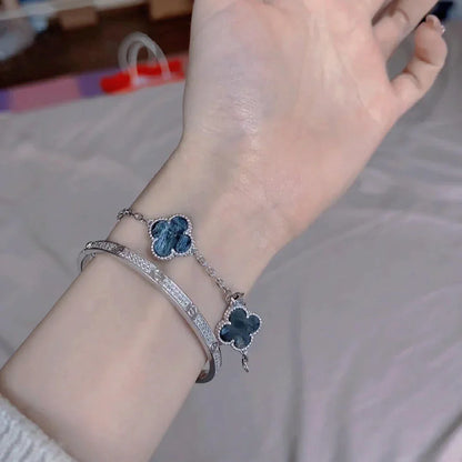 [Avelora]LUCKY CLOVER 5-MOTIF BRACELET - PIETERSITE COLLECTION