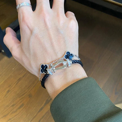 [Avelora]LUCKY CLOVER 5-MOTIF BRACELET - PIETERSITE COLLECTION