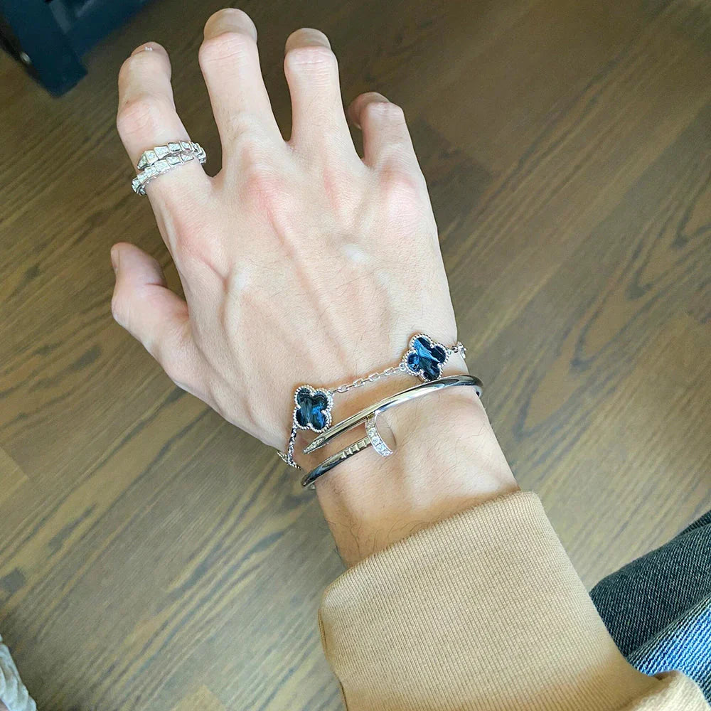 [Avelora]LUCKY CLOVER 5-MOTIF BRACELET - PIETERSITE COLLECTION
