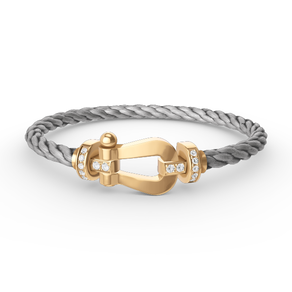 [Avelora]FORCE LARGE HORSESHOE HALF DIAMOND BRACELET - GOLD