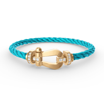 [Avelora]FORCE LARGE HORSESHOE HALF DIAMOND BRACELET - GOLD