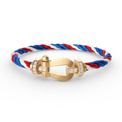 [Avelora]FORCE LARGE HORSESHOE HALF DIAMOND BRACELET - GOLD