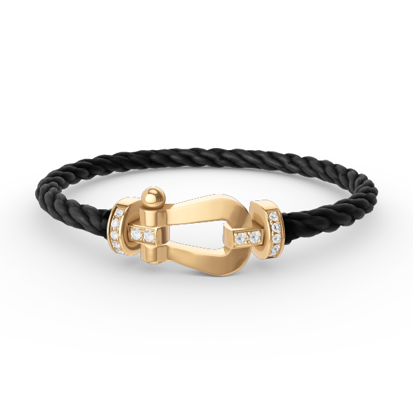 [Avelora]FORCE LARGE HORSESHOE HALF DIAMOND BRACELET - GOLD