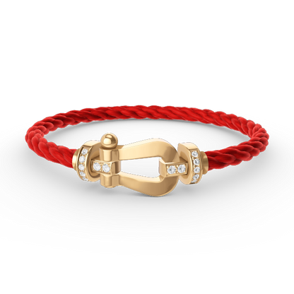[Avelora]FORCE LARGE HORSESHOE HALF DIAMOND BRACELET - GOLD
