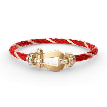 [Avelora]FORCE LARGE HORSESHOE HALF DIAMOND BRACELET - GOLD