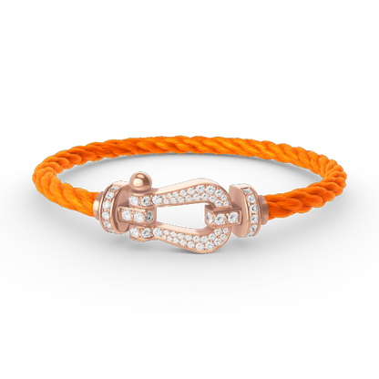 [Avelora]FORCE LARGE HORSESHOE FULL DIAMOND BRACELET - ROSE GOLD
