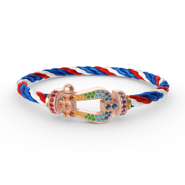 [Avelora]FORCE LARGE HORSESHOE COLORED DIAMOND BRACELET - ROSE GOLD