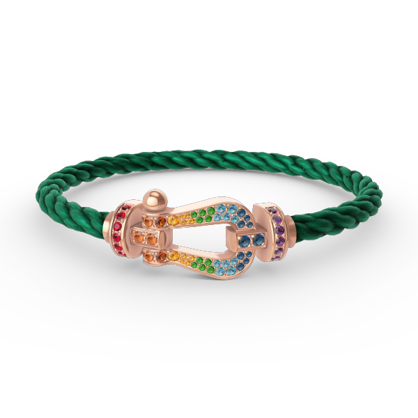 [Avelora]FORCE LARGE HORSESHOE COLORED DIAMOND BRACELET - ROSE GOLD