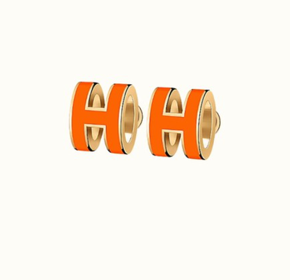 [Avelora]MINI POP H EARRINGS ORANGE