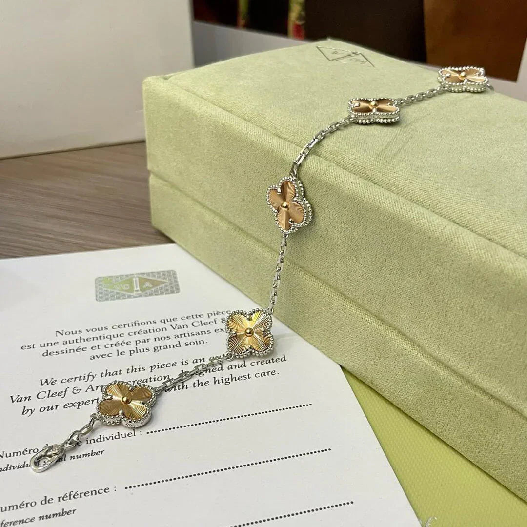 [Avelora]LUCKY CLOVER 5-MOTIF BRACELET - LASER COLLECTION