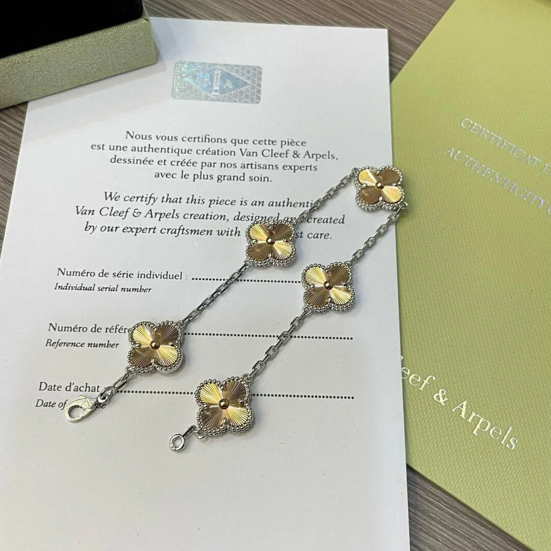 [Avelora]LUCKY CLOVER 5-MOTIF BRACELET - LASER COLLECTION