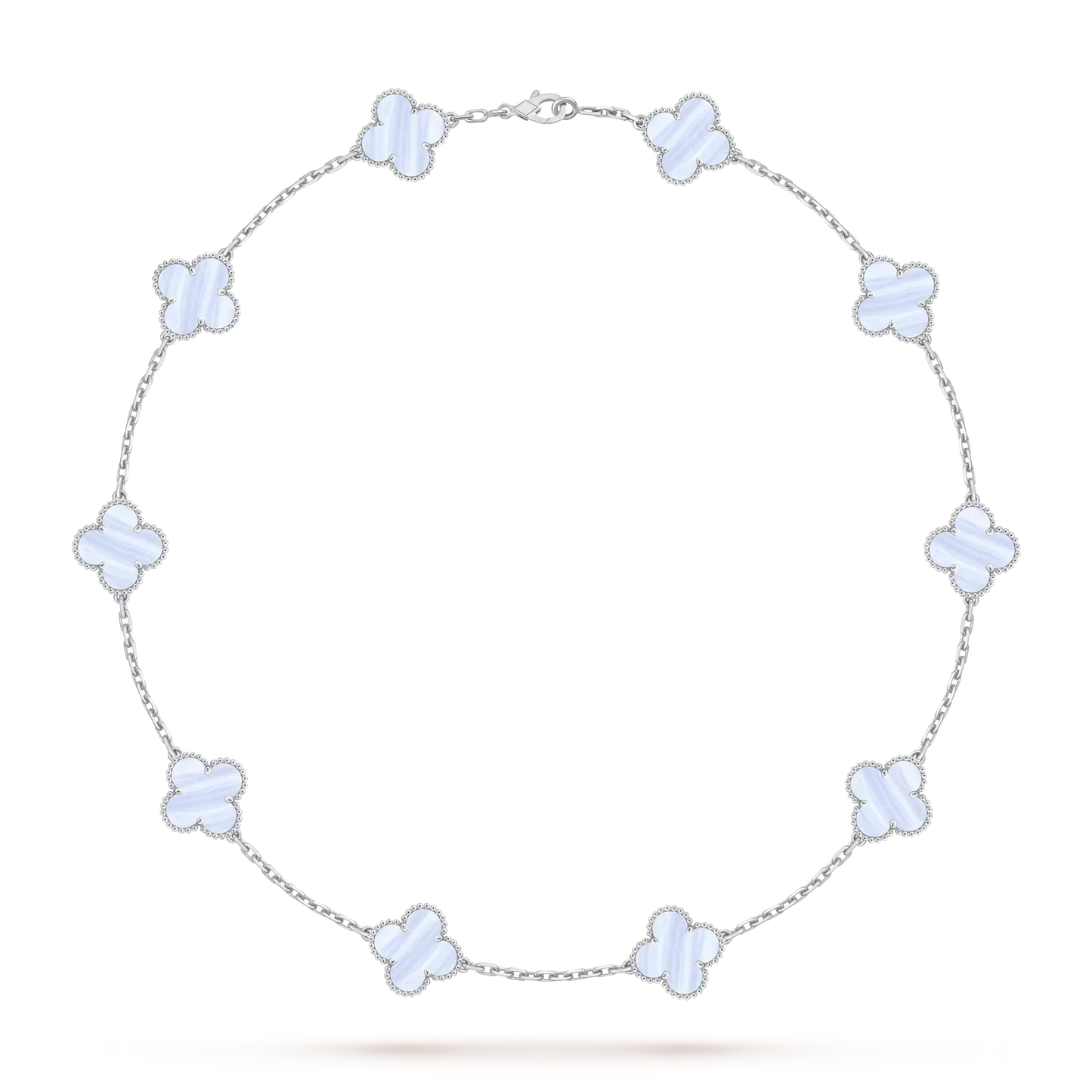 [Avelora]CLASSIC LUCKY 10-MOTIF CLOVER NECKLACE WHITE GOLD COLLECTION