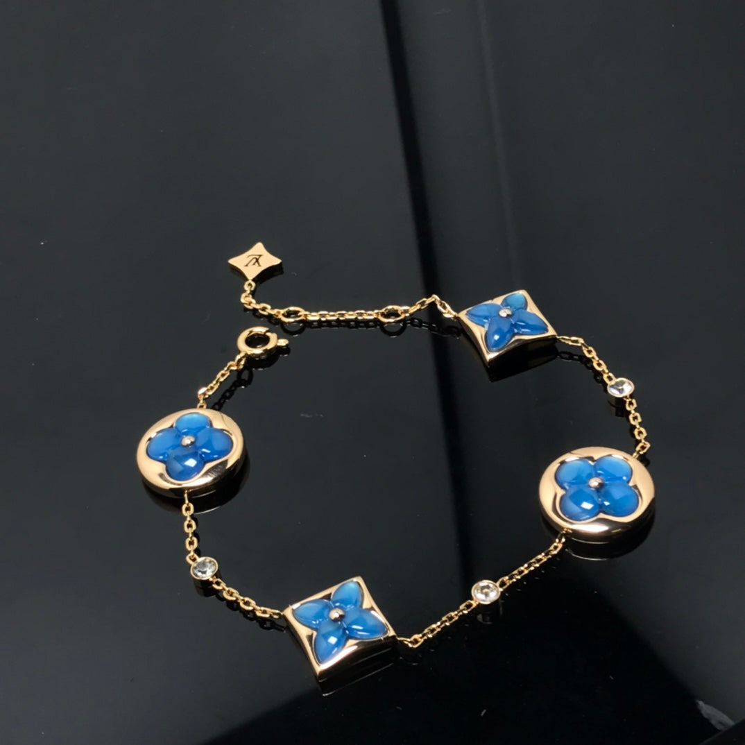 [Avelora]STAR AND SUN 4 MOTIF BLUE BRACELET