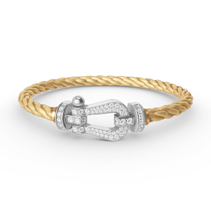 [Avelora]FORCE LARGE HORSESHOE FULL DIAMOND BRACELET - WHITE GOLD