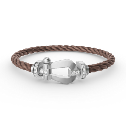 [Avelora]FORCE LARGE HORSESHOE HALF DIAMOND BRACELET - WHITE GOLD