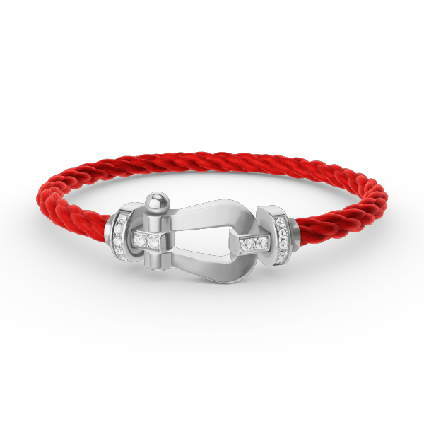 [Avelora]FORCE LARGE HORSESHOE HALF DIAMOND BRACELET - WHITE GOLD