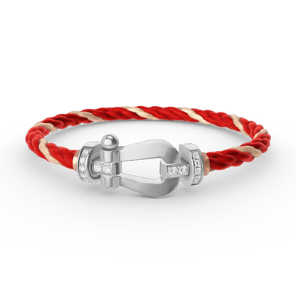 [Avelora]FORCE LARGE HORSESHOE HALF DIAMOND BRACELET - WHITE GOLD