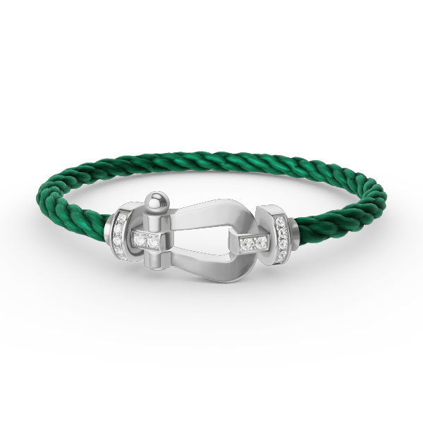 [Avelora]FORCE LARGE HORSESHOE HALF DIAMOND BRACELET - WHITE GOLD