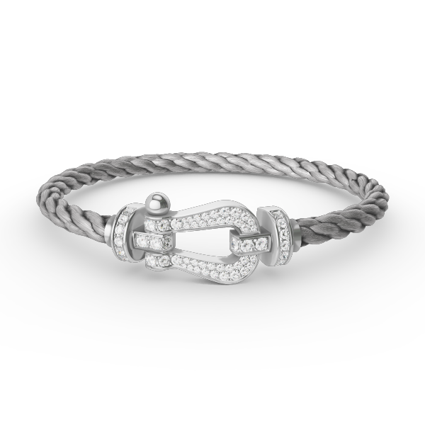[Avelora]FORCE LARGE HORSESHOE FULL DIAMOND BRACELET - WHITE GOLD