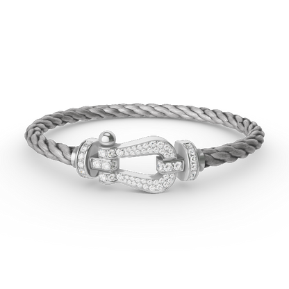 [Avelora]FORCE LARGE HORSESHOE FULL DIAMOND BRACELET - WHITE GOLD