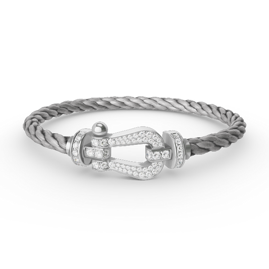 [Avelora]FORCE LARGE HORSESHOE FULL DIAMOND BRACELET - WHITE GOLD
