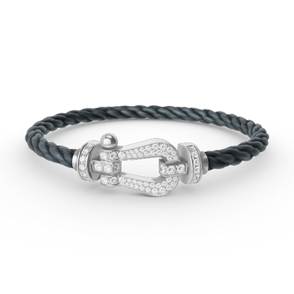 [Avelora]FORCE LARGE HORSESHOE FULL DIAMOND BRACELET - WHITE GOLD