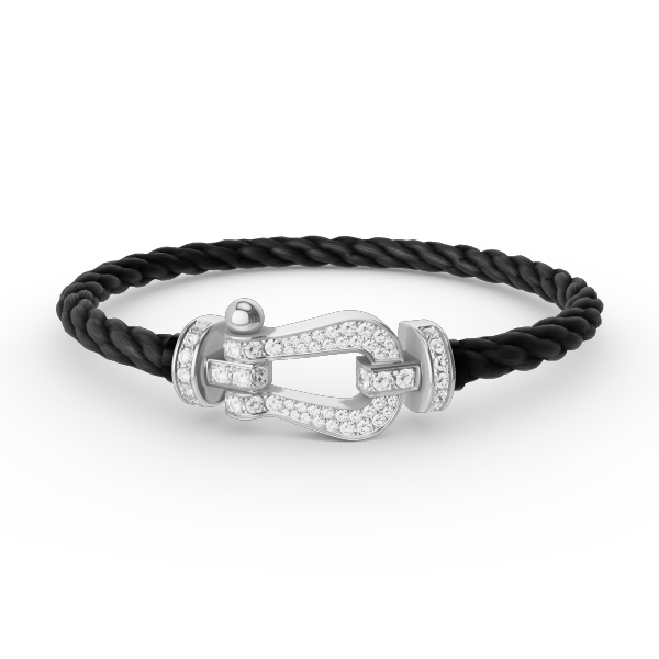 [Avelora]FORCE LARGE HORSESHOE FULL DIAMOND BRACELET - WHITE GOLD