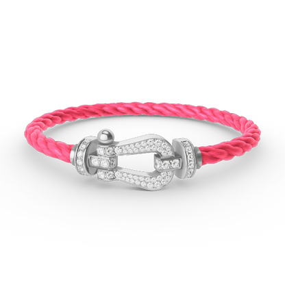[Avelora]FORCE LARGE HORSESHOE FULL DIAMOND BRACELET - WHITE GOLD
