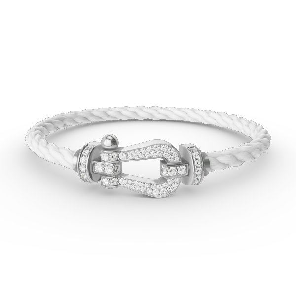 [Avelora]FORCE LARGE HORSESHOE FULL DIAMOND BRACELET - WHITE GOLD